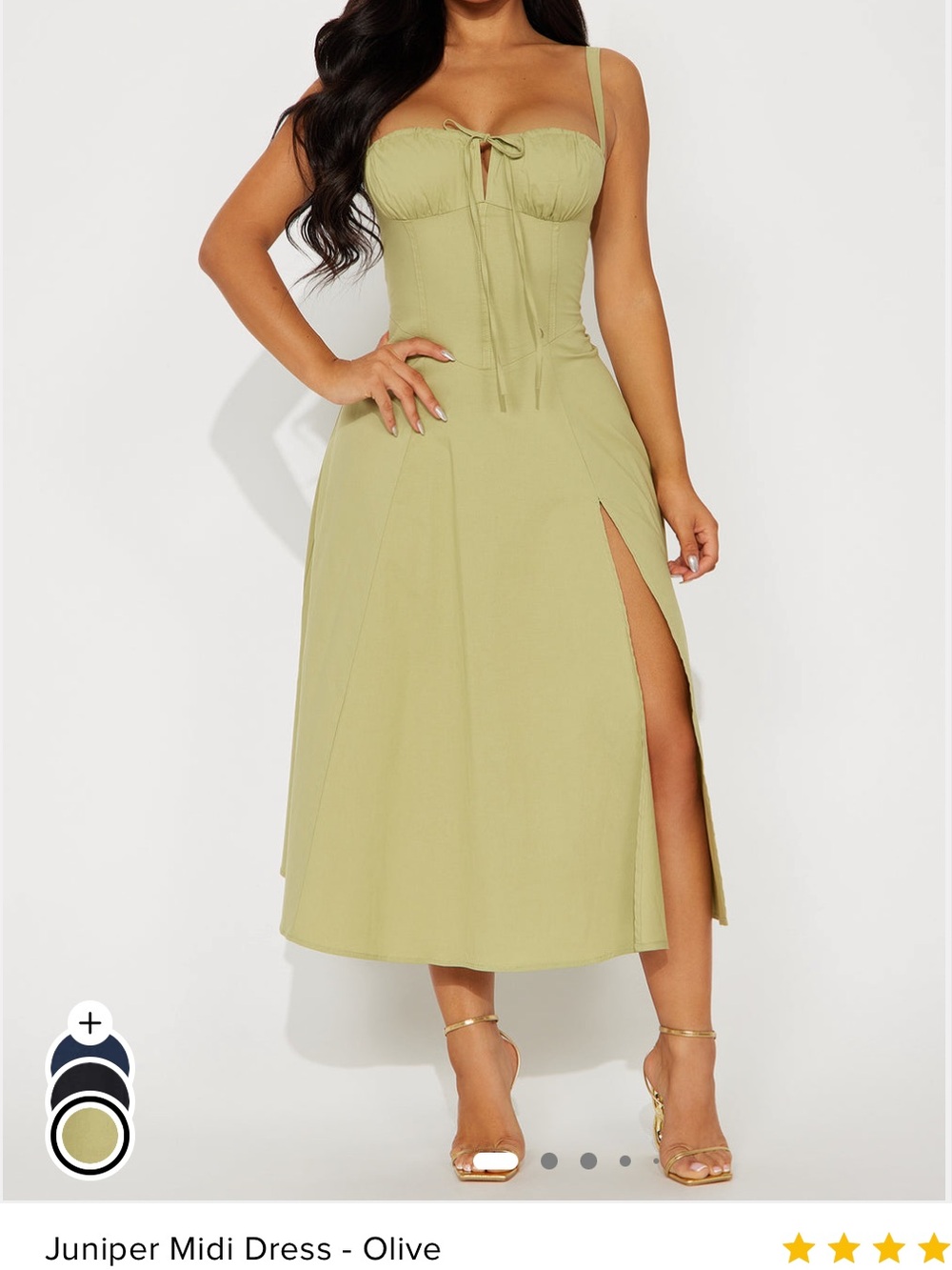 NWT Fashion Nova Olive Juniper Midi Dress S